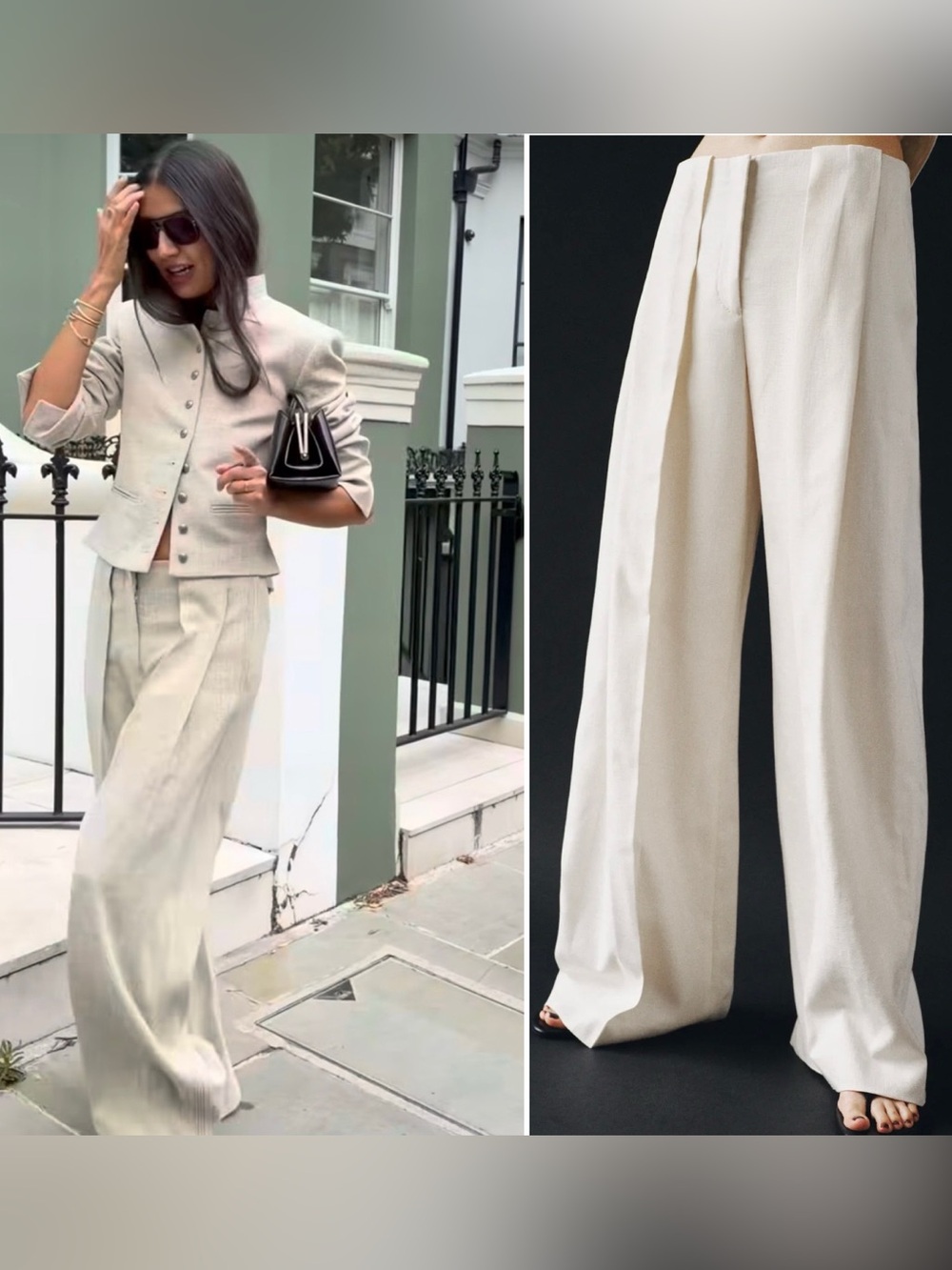 ZARA ZW COLLECTION TOPSTITCHED STRAIGHT PANTS